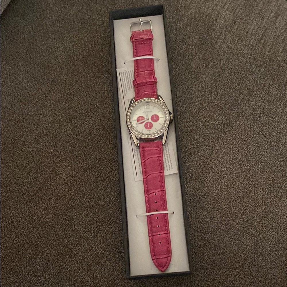 Manhattan Watch By Croton Patent Leather Pink Ladies Watch